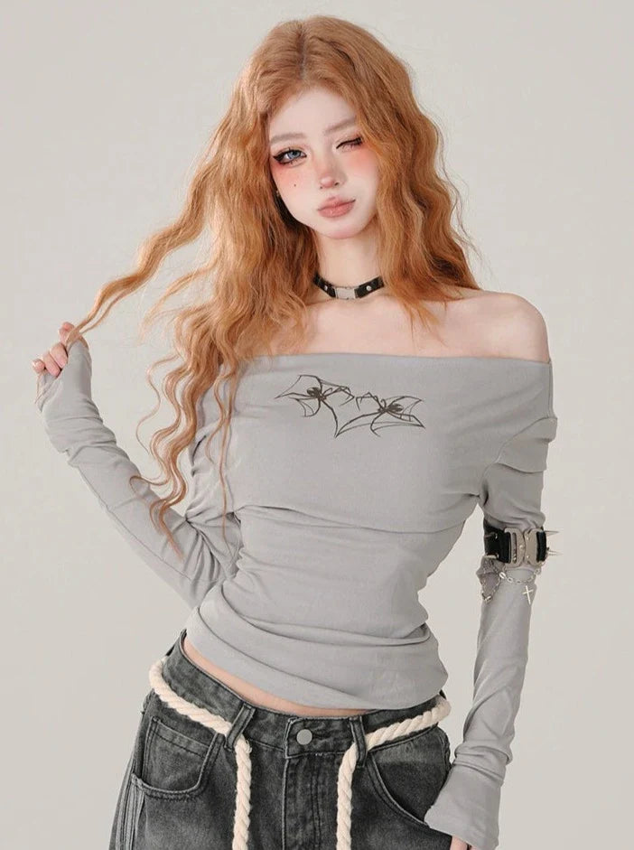 Kurze Tops Off-the-Shoulder Angel Tight