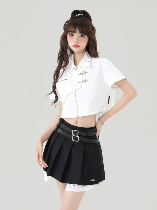 Short American Style Metal Top College Button