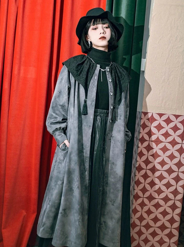 Veste Chine Rétro Chemise Daim Longue Volante
