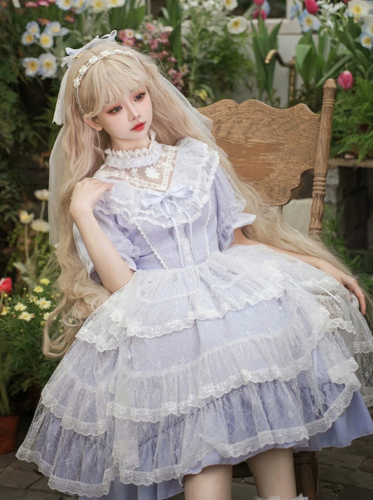 スカート + ヘッドバンド シフォンドレス インナー パープル + スイート