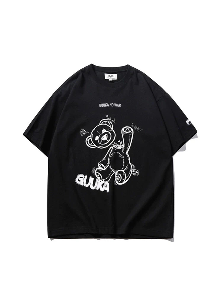 Illustration Mode Design Cotton Bear Pure T-Shirt