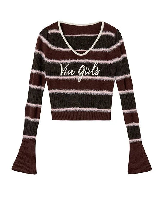 Slim Fit Strick mit Logobordüre