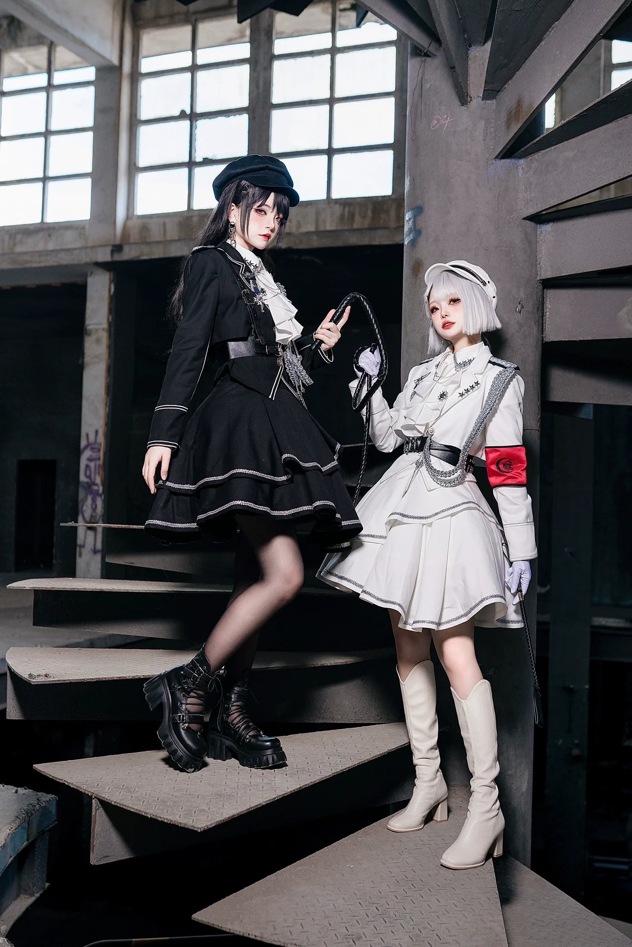 Army Skirt Dark Asymmetrical Military + Uniform + Shirt Mantle