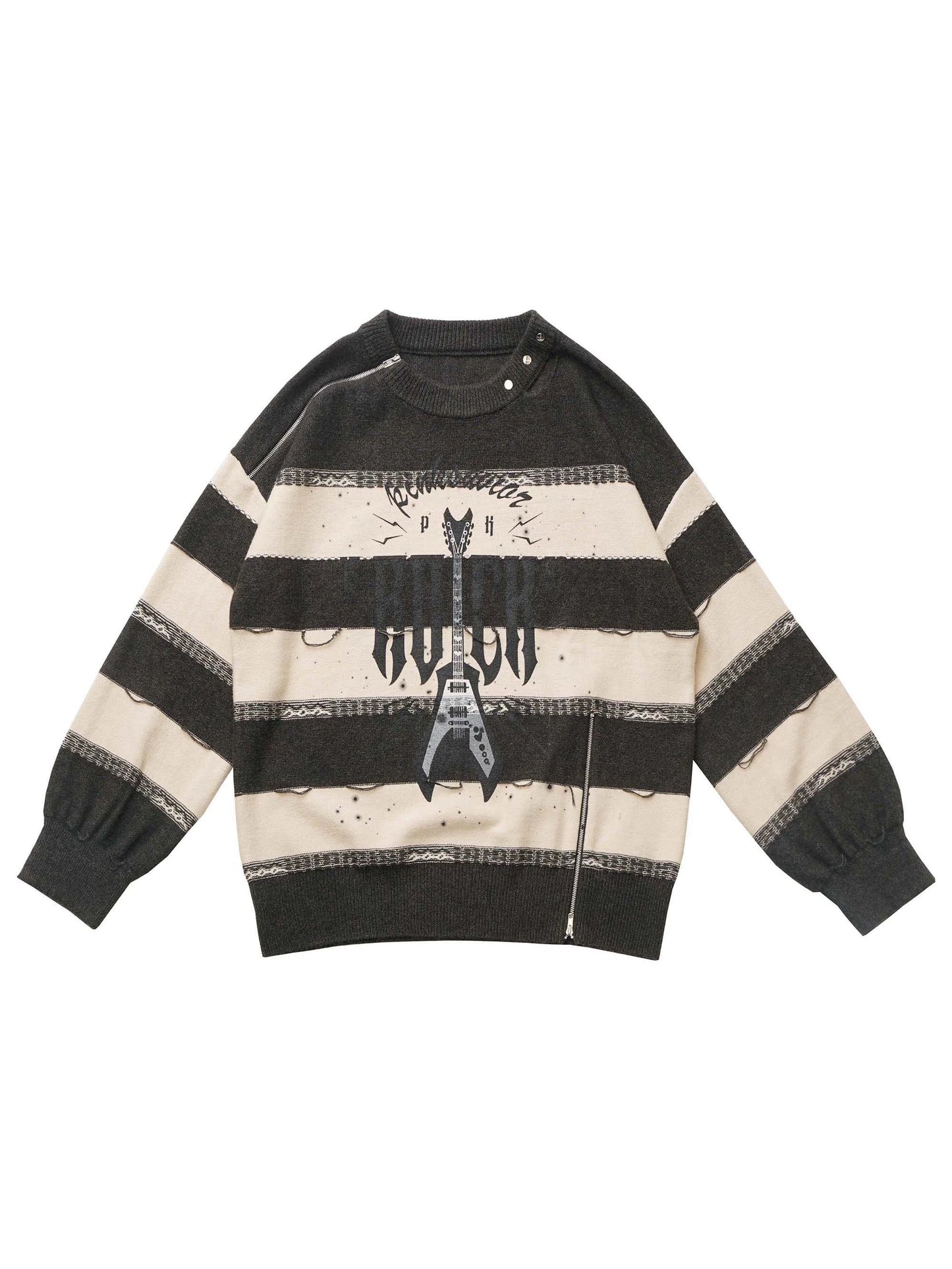 Border Striped Top + Soundwave Zip Guitar Two