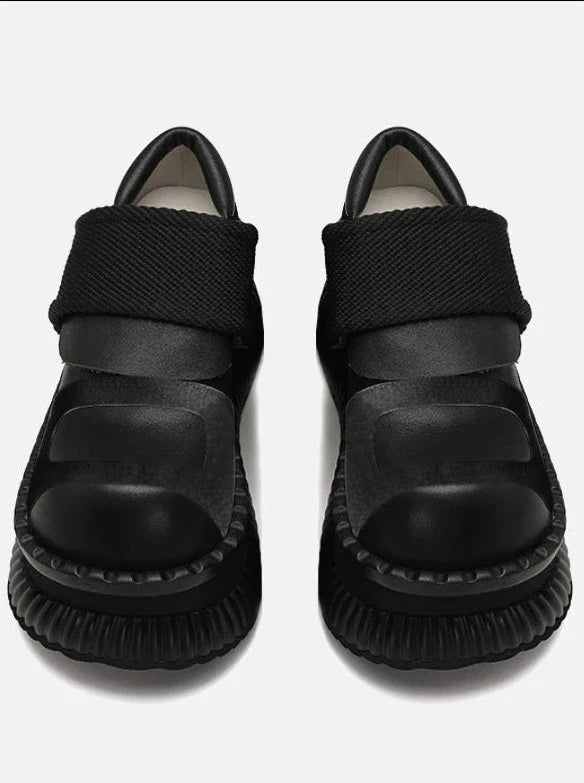 Platform Casual Shoes Leather Velcro