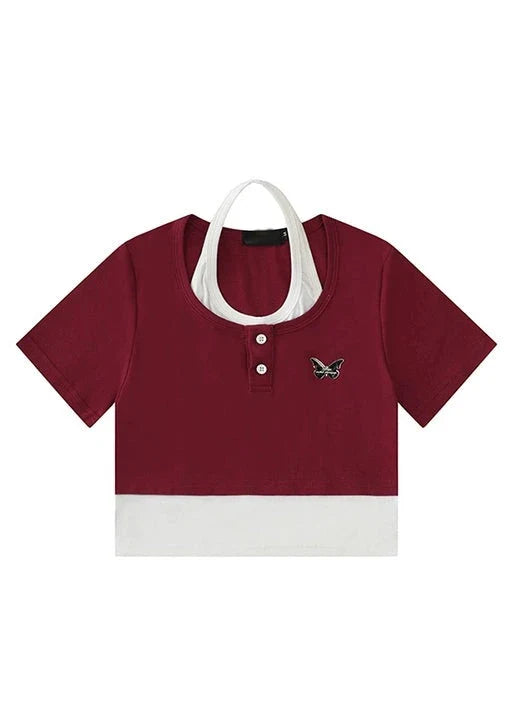 Retro Tops Piece Slim Design Two American