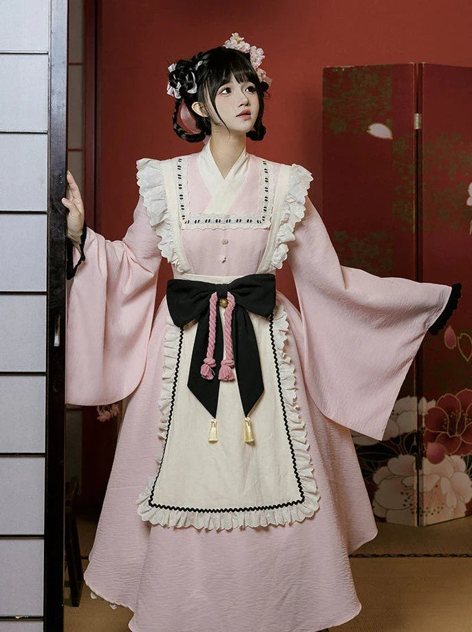 ドレス ボウメイド レトロ フリル ビッグ