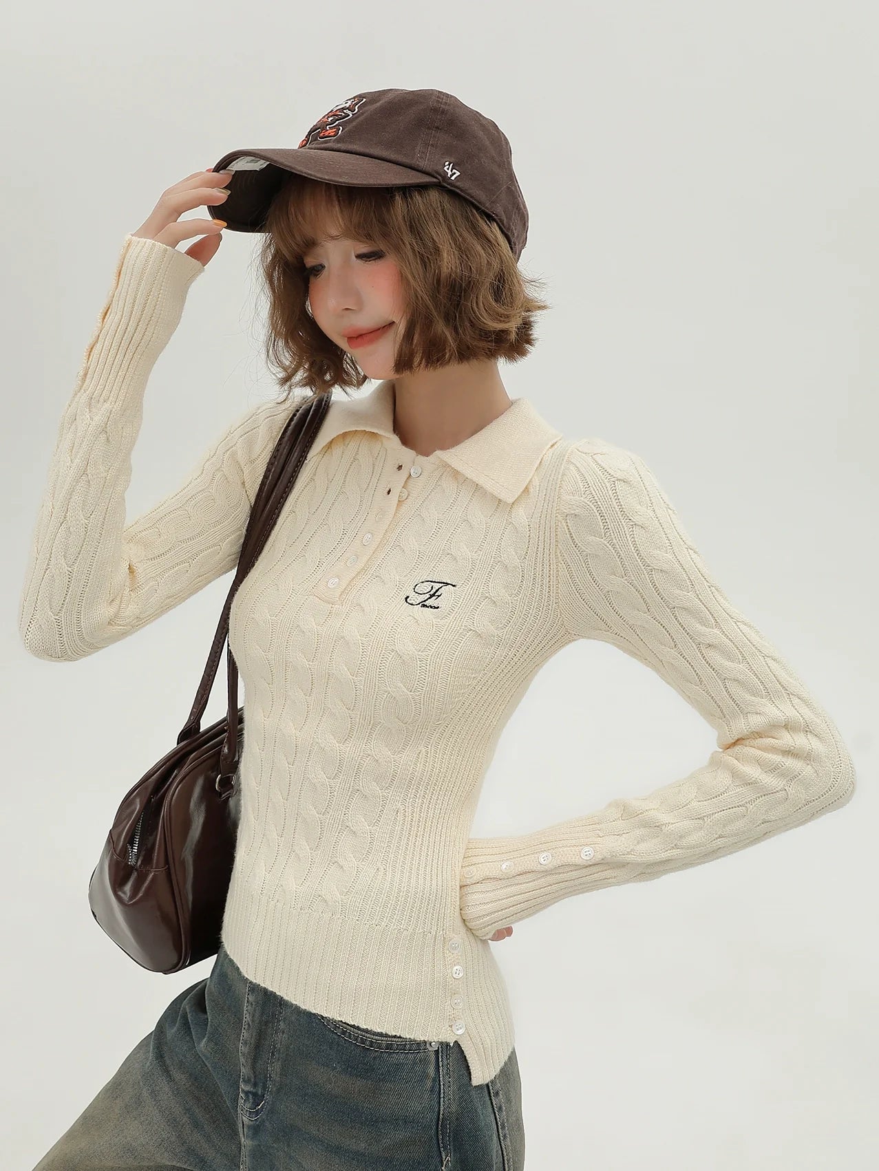 American Polo Strickoberteil mit Retro-Kragen