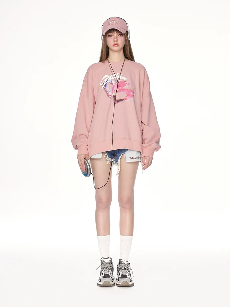 Retro Sweet Sweatshirt Logo Pinky Over