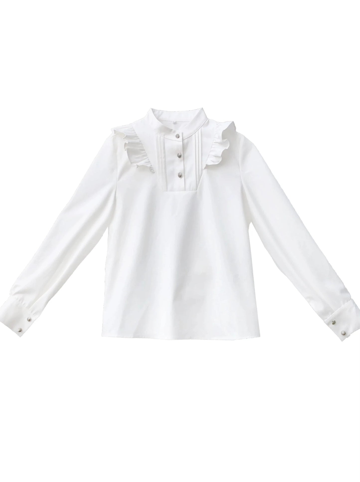 Gilet à carreaux style collège et style ruban, jupe de costume blanche à volants, chemise à volants originale à volants
