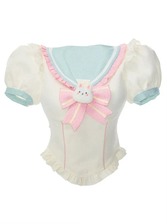 Chemise de marin à col glace + jupe d'eau de lapin