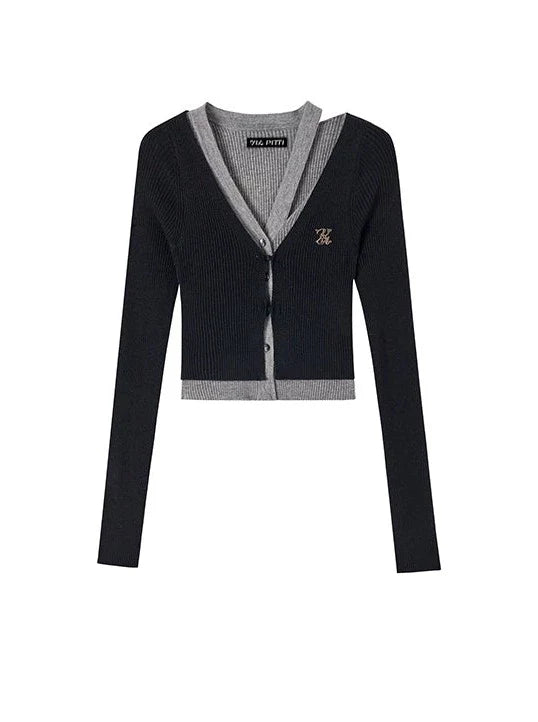 Short Faux Two-piece Sweater