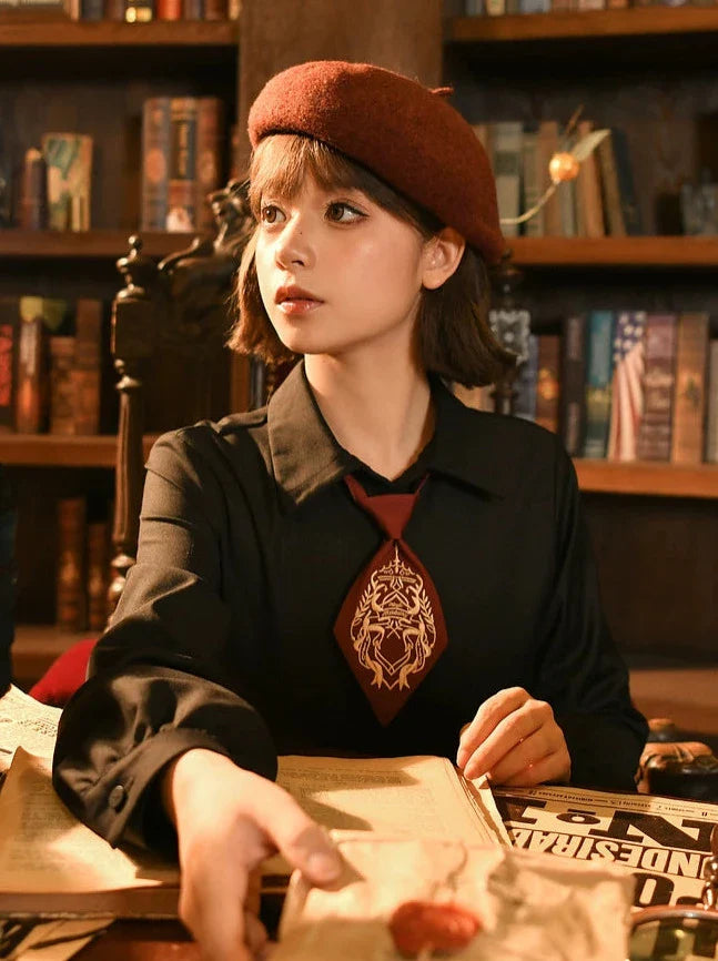 Necktie Series Magic Black Embroidery Shirt