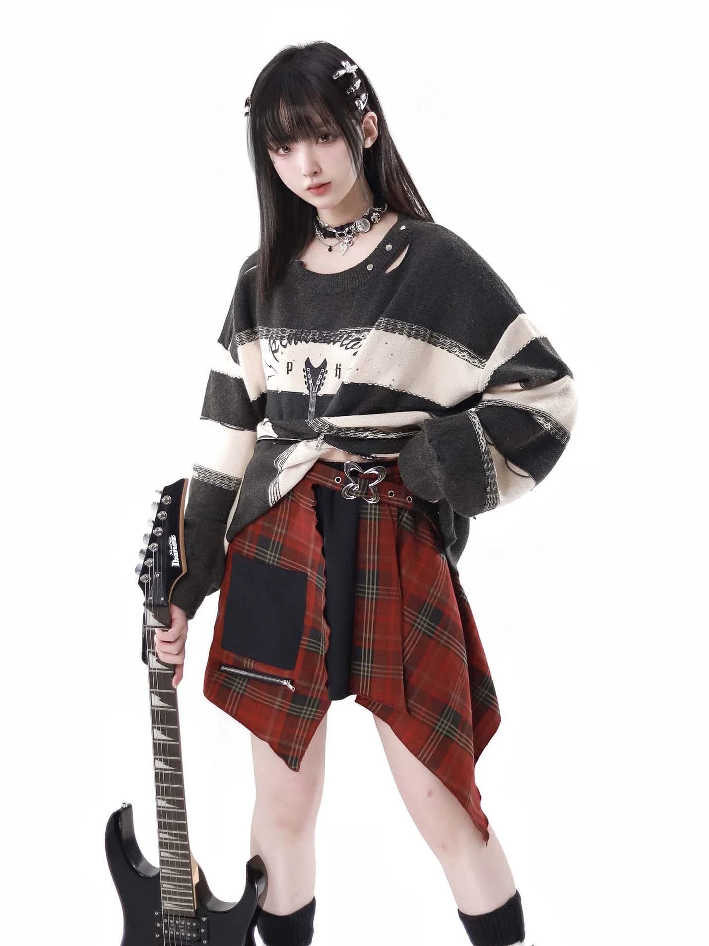 Border Striped Top + Soundwave Zip Guitar Two