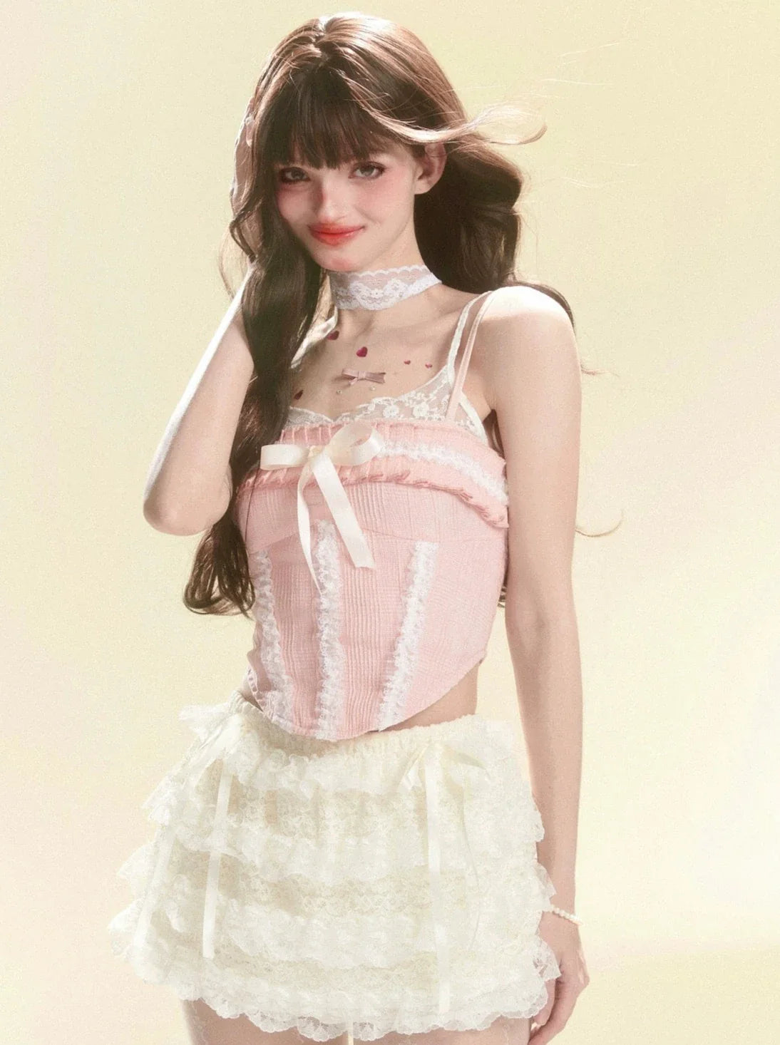 Camisole Tops Lace Frilled