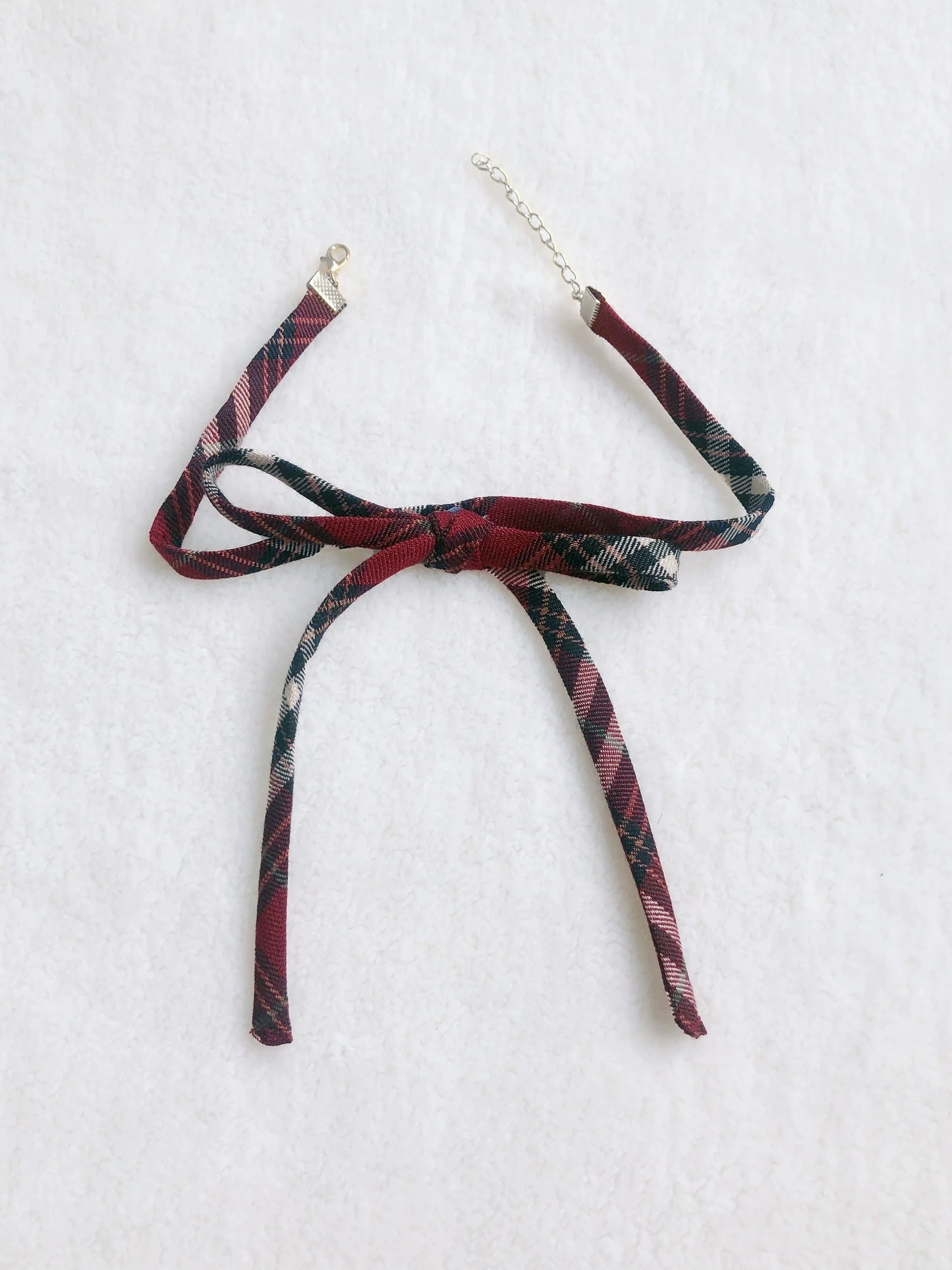 リボン エレガント ケーキ パフ チェック レッド スリーブ ヴィンテージ ラズベリー スコティッシュ + ドレス チョーカー