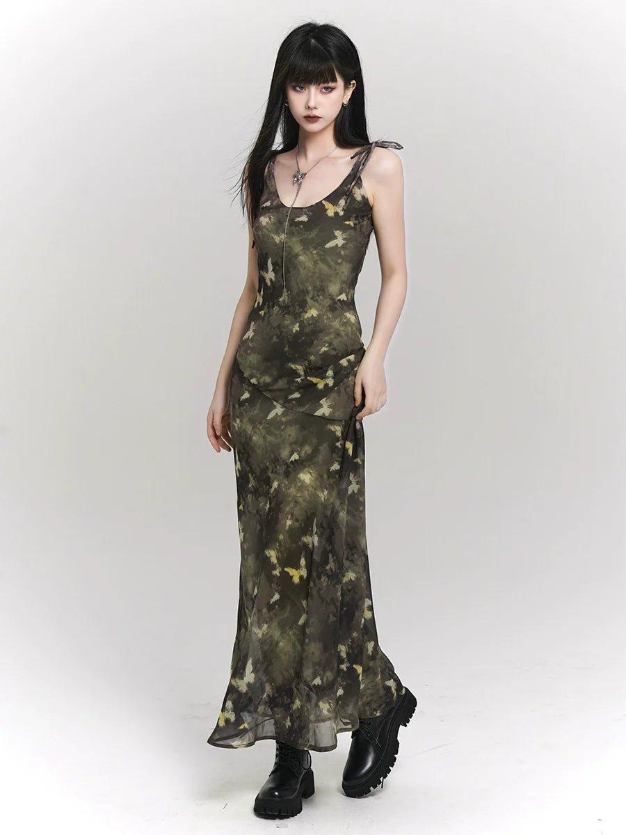 Green Mode Dress Dark Summer Tight
