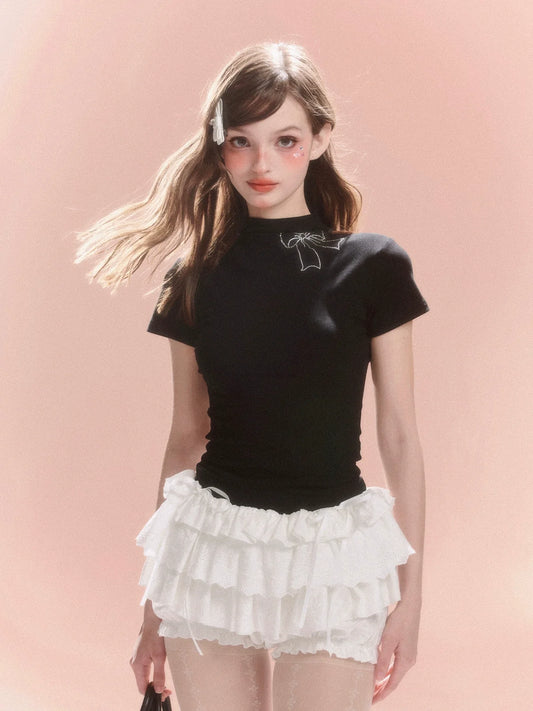 Back Ribbon Top Collar Half Little