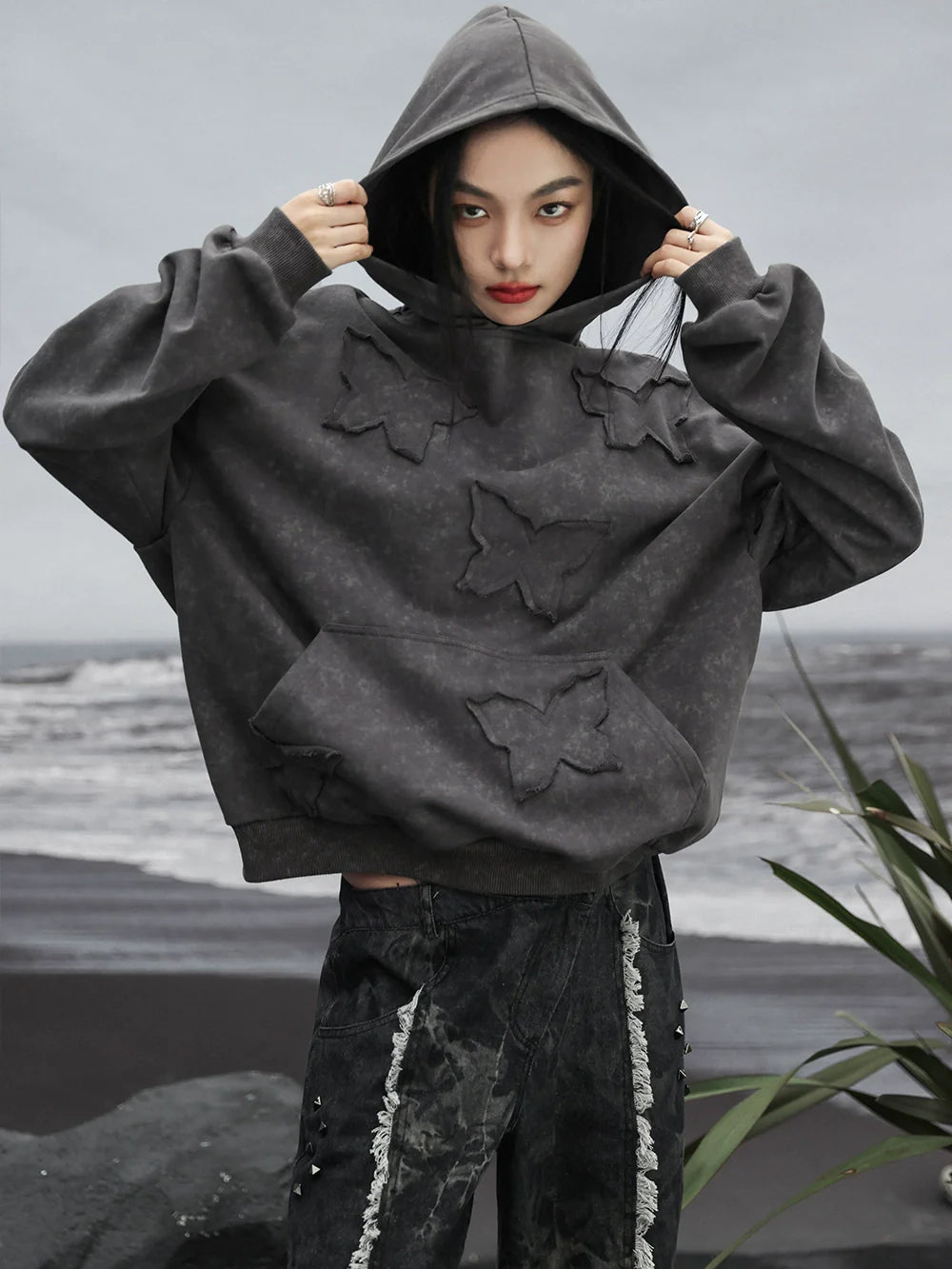 Butterfly Hooded Loose Mode Hoodie