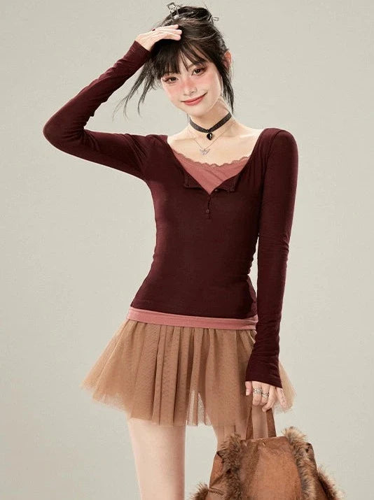 Dark Tops Slim Purple