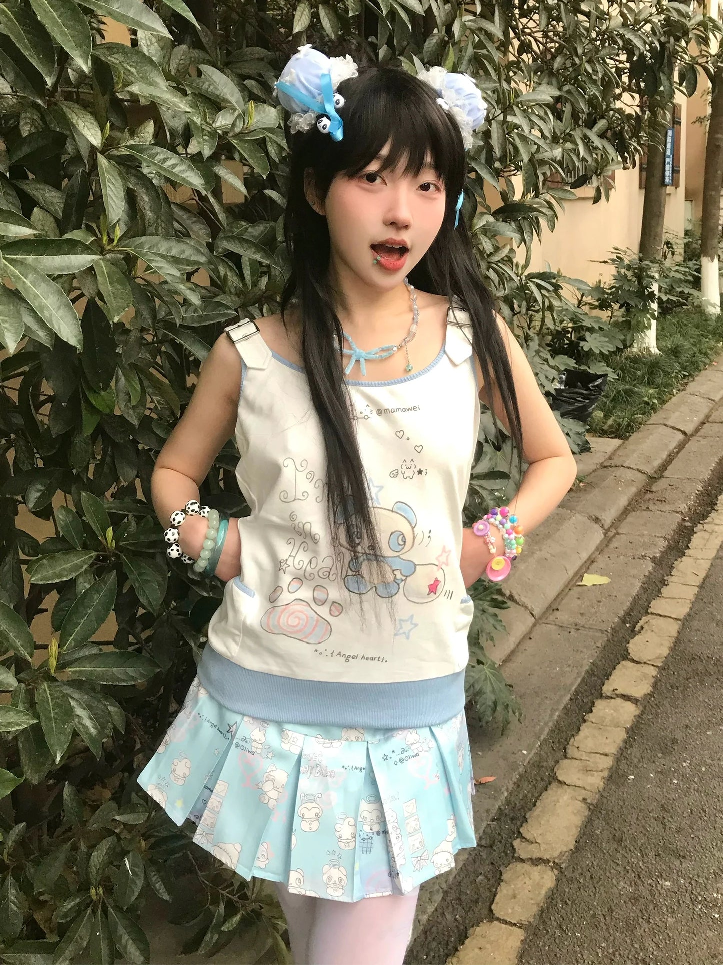 Animal Subculture Skirt Blue