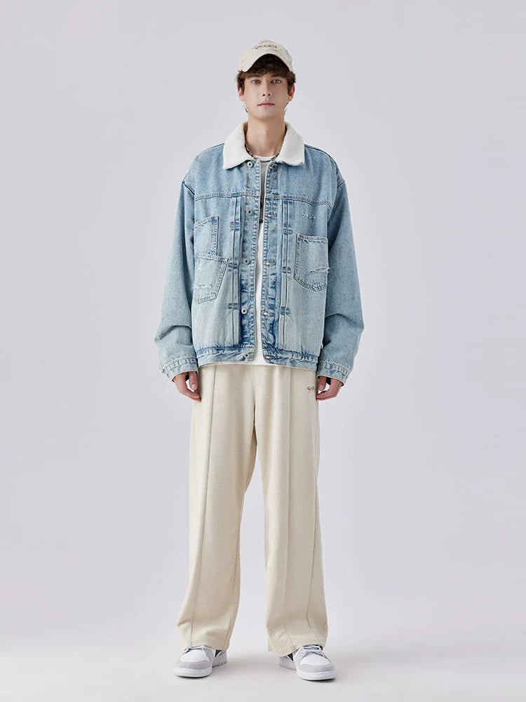 Sherpa-Jacke Denim Blau Hell