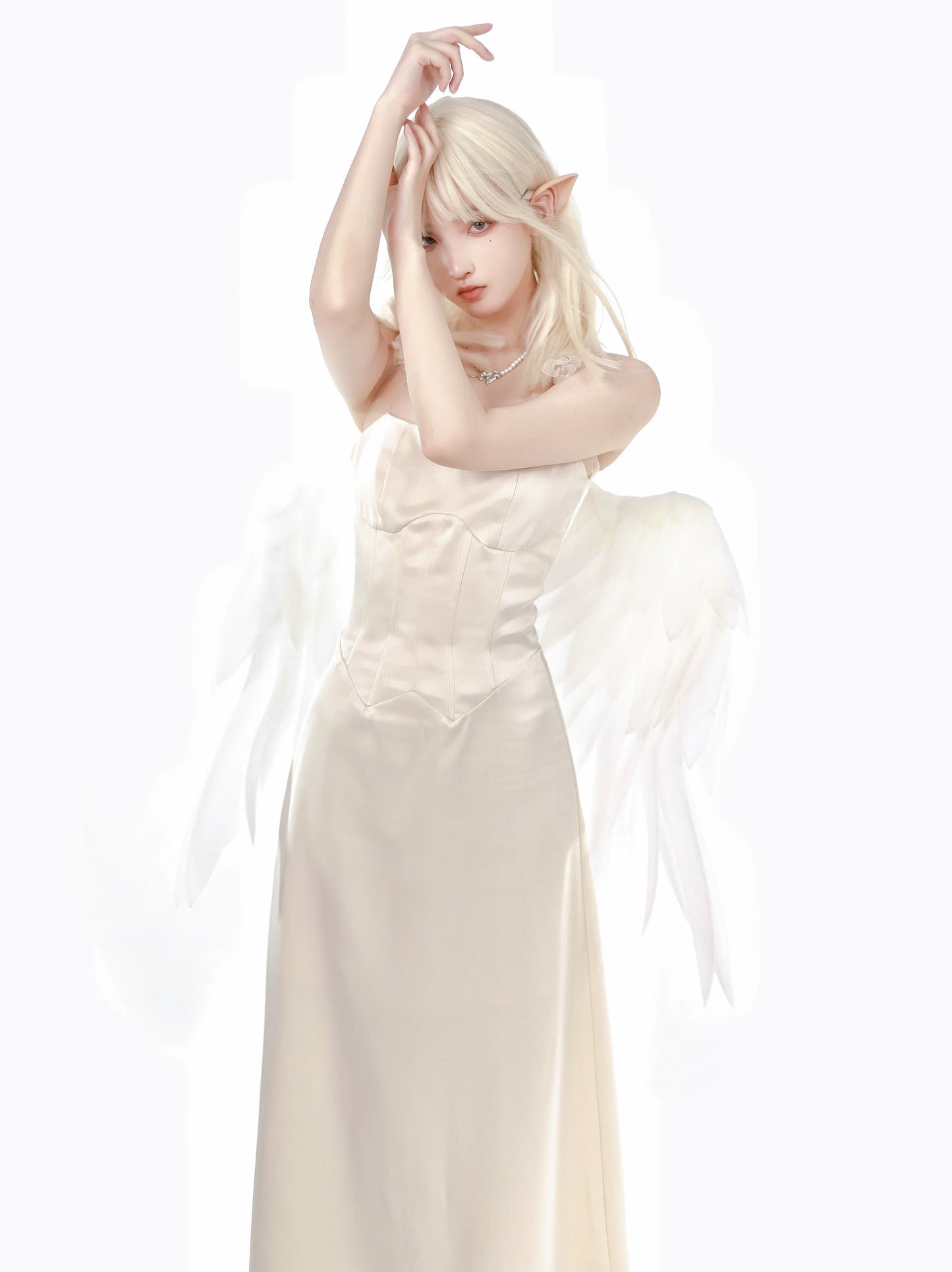 Solid Dress Suspender Color Dress Fishtail