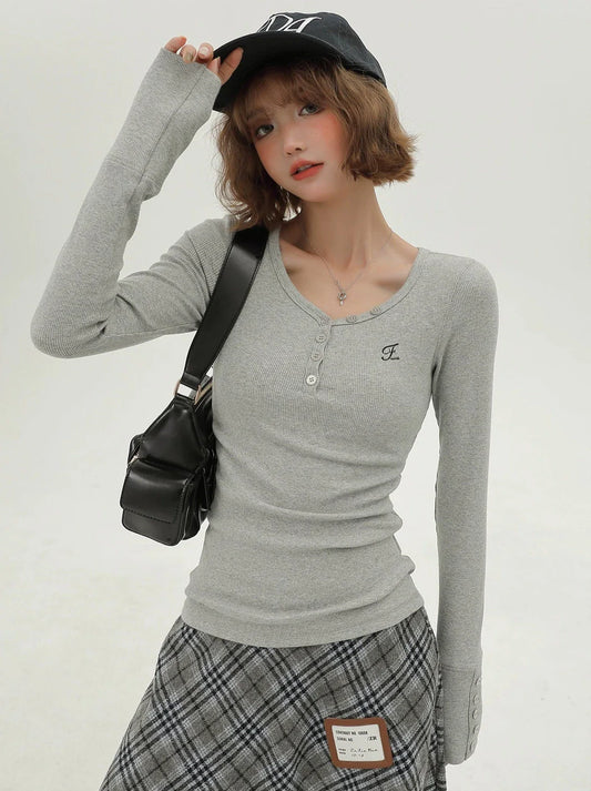 Vネック レトロT アメリカンロング