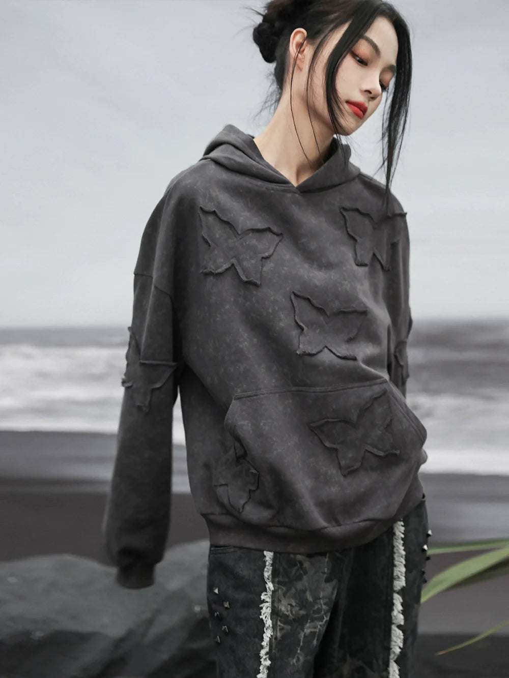 Butterfly Hooded Loose Mode Hoodie
