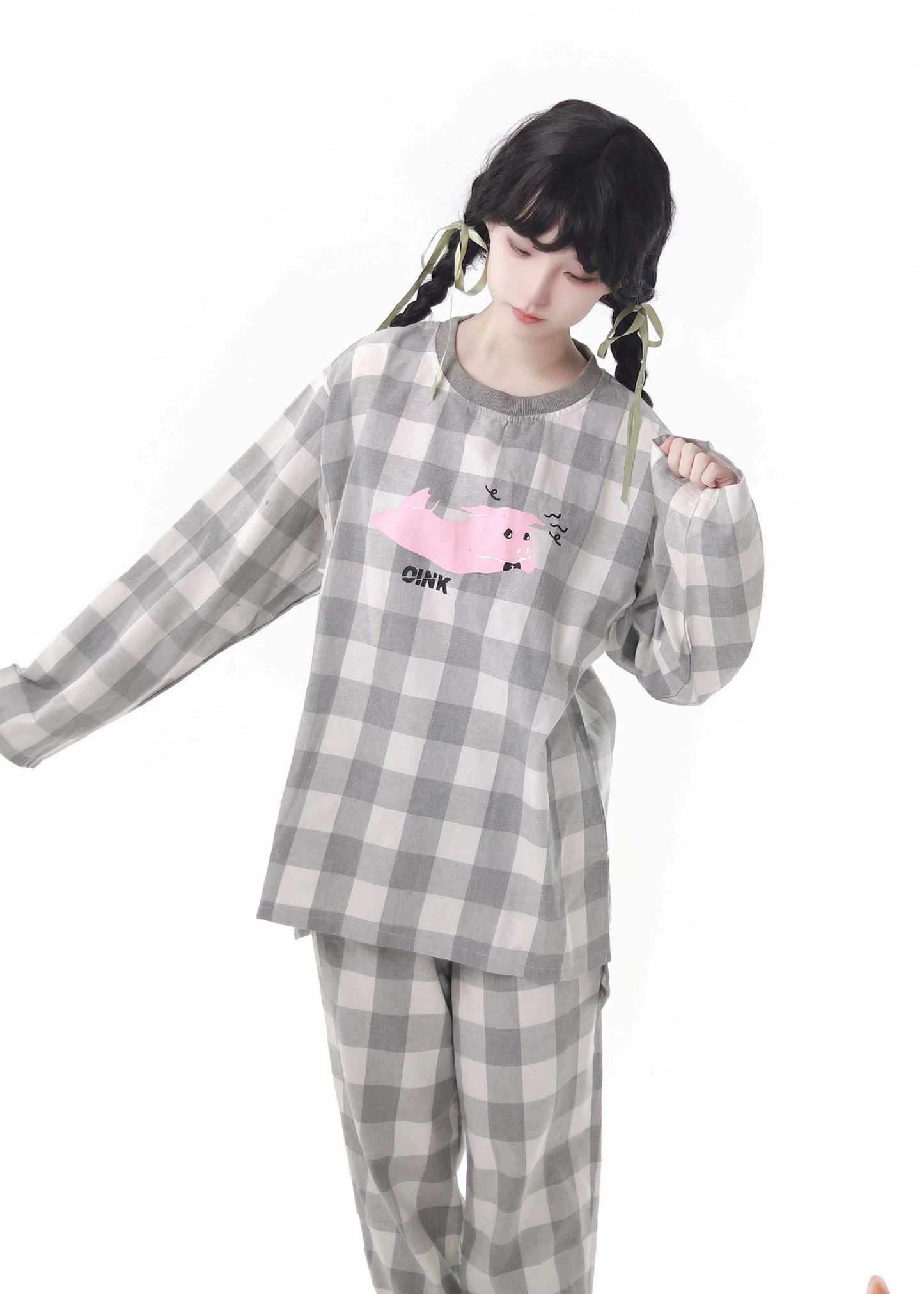 Soft Cotton Pajamas Loungewear Casual Check