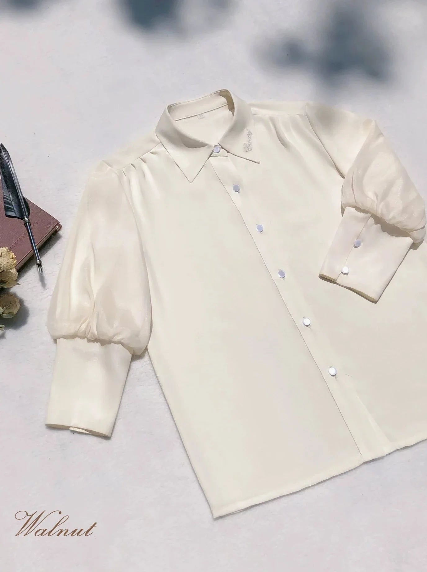 Jupe en mousseline de soie, style ruban, accessoires intérieurs, col en V, chemise crème, gilet d'université