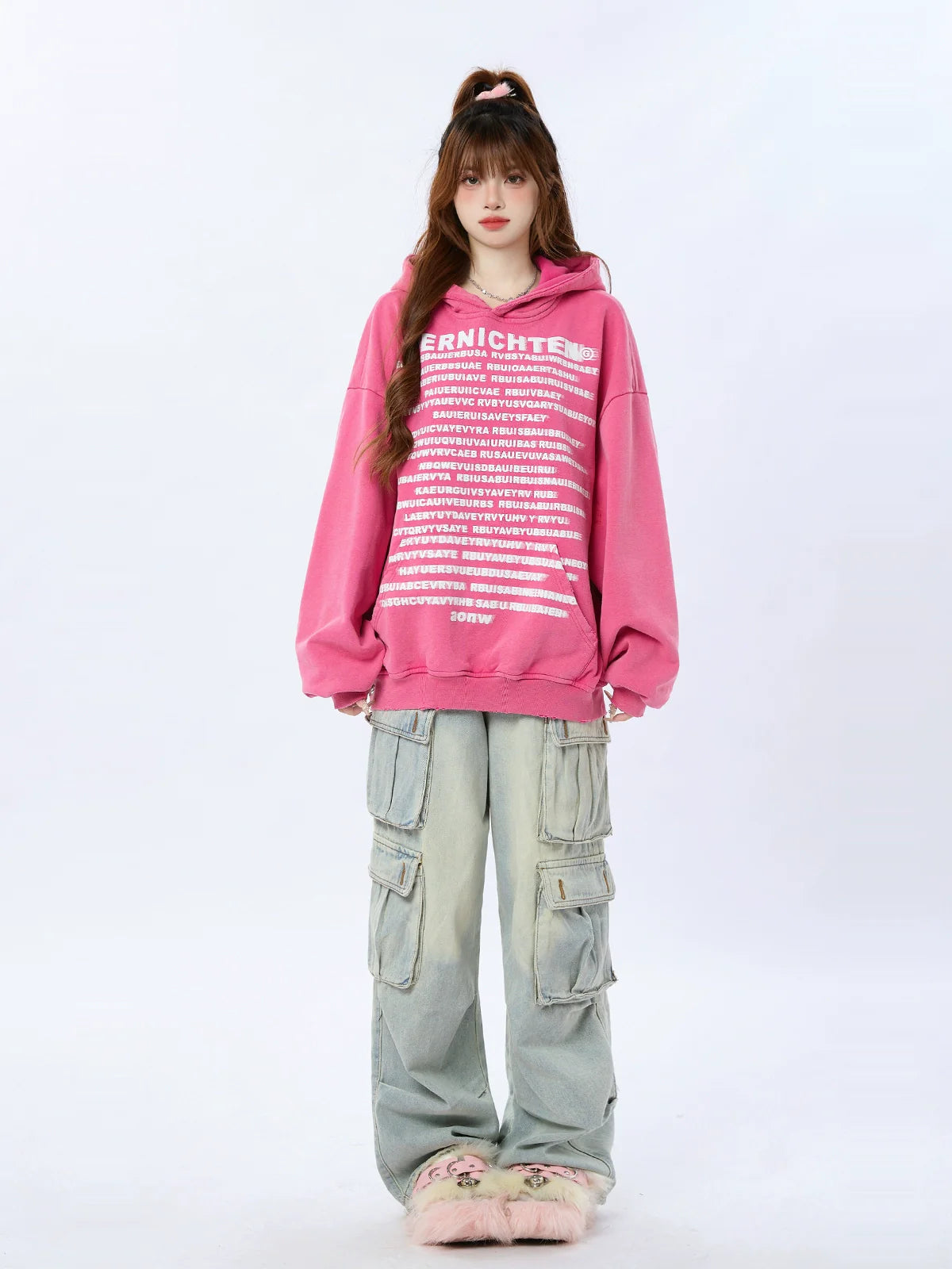 Amerikanischer Retro-Hoodie mit Buchstaben-Print