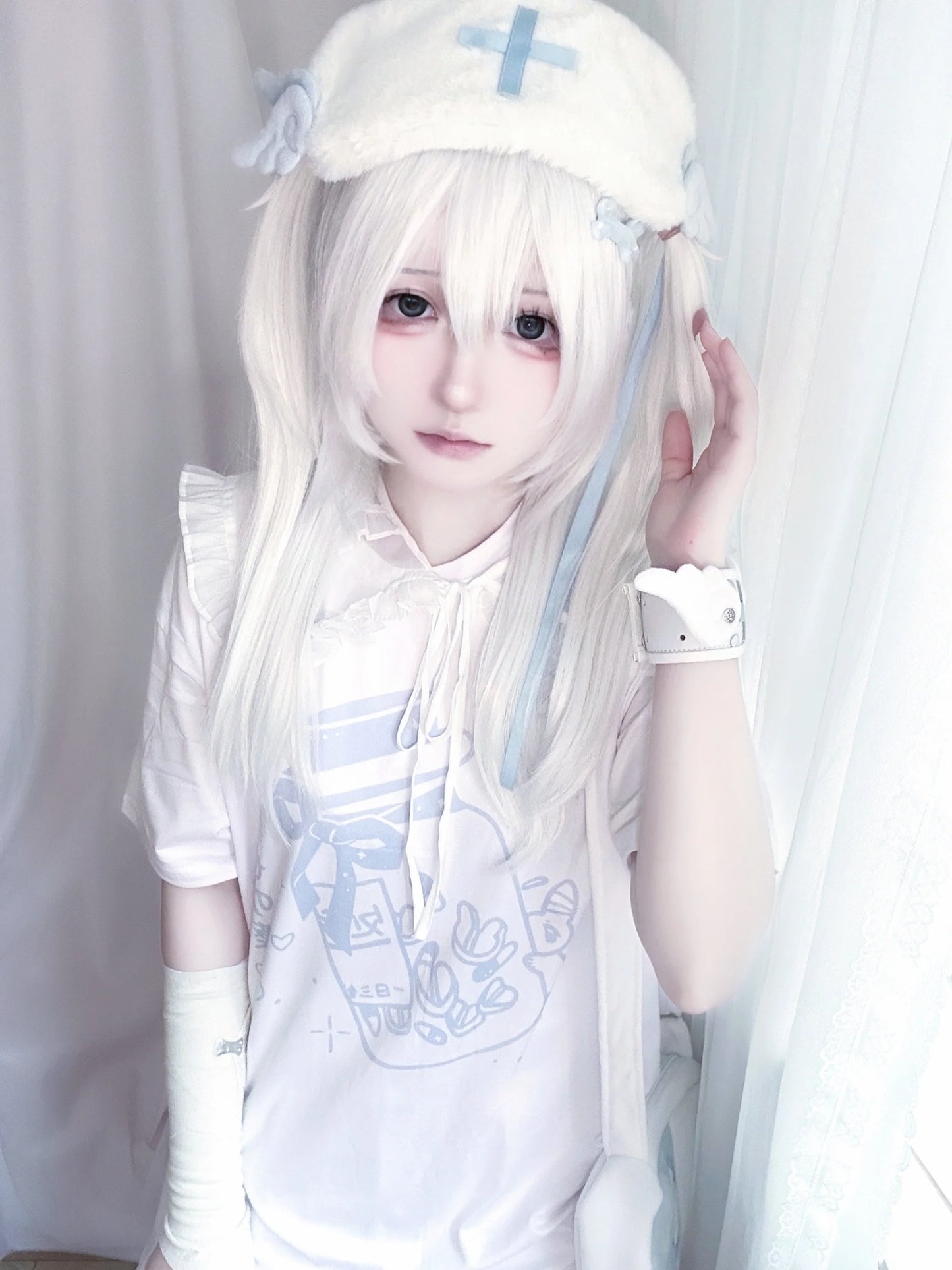 Angel White Neighborhood Sweet Tops Blue Pure Light