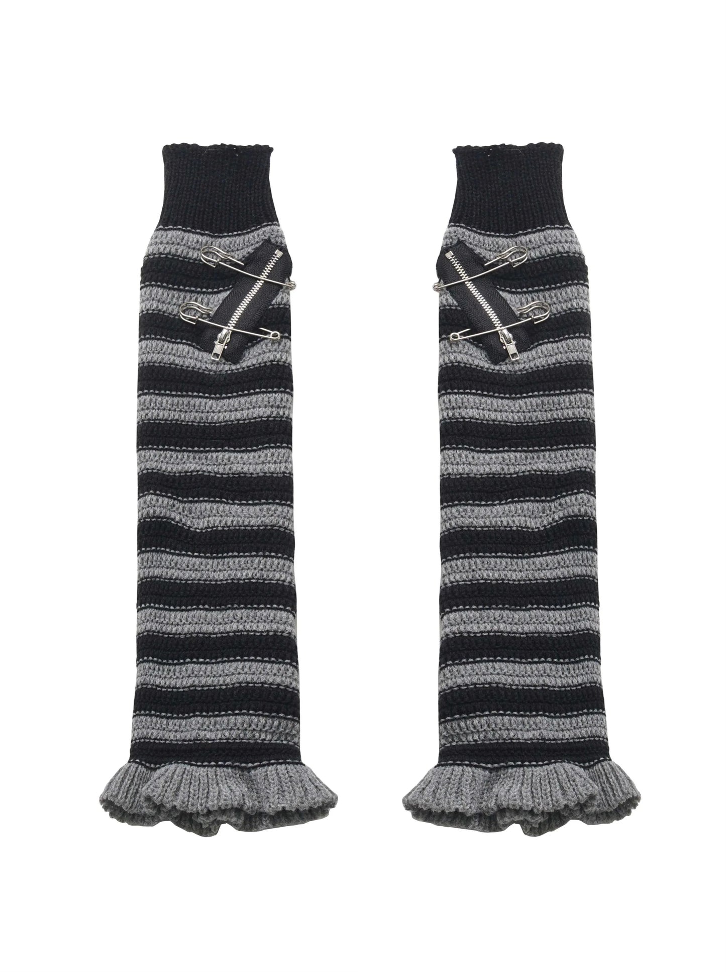 Ensemble gilet à carreaux d'époque + jupe rayée + sans manches + manches rythmées