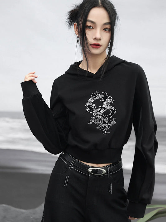 デザインショートフード付きドラゴントップ