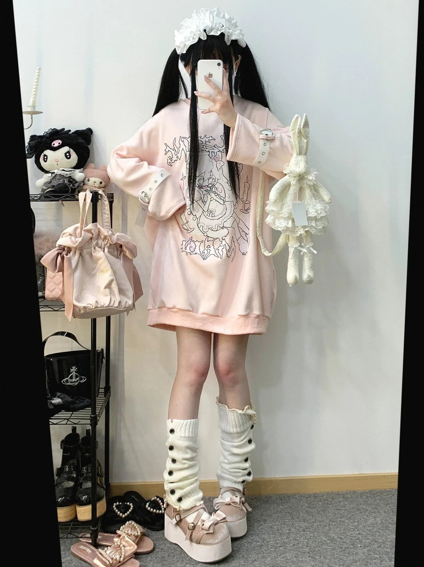 Mine Strap Print Velvet Long Trainer