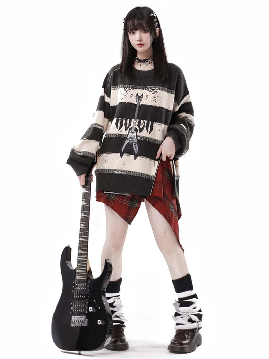 Border Striped Top + Soundwave Zip Guitar Two
