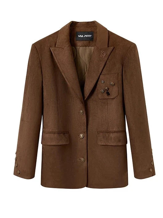 Costume en velours et veste en imitation daim