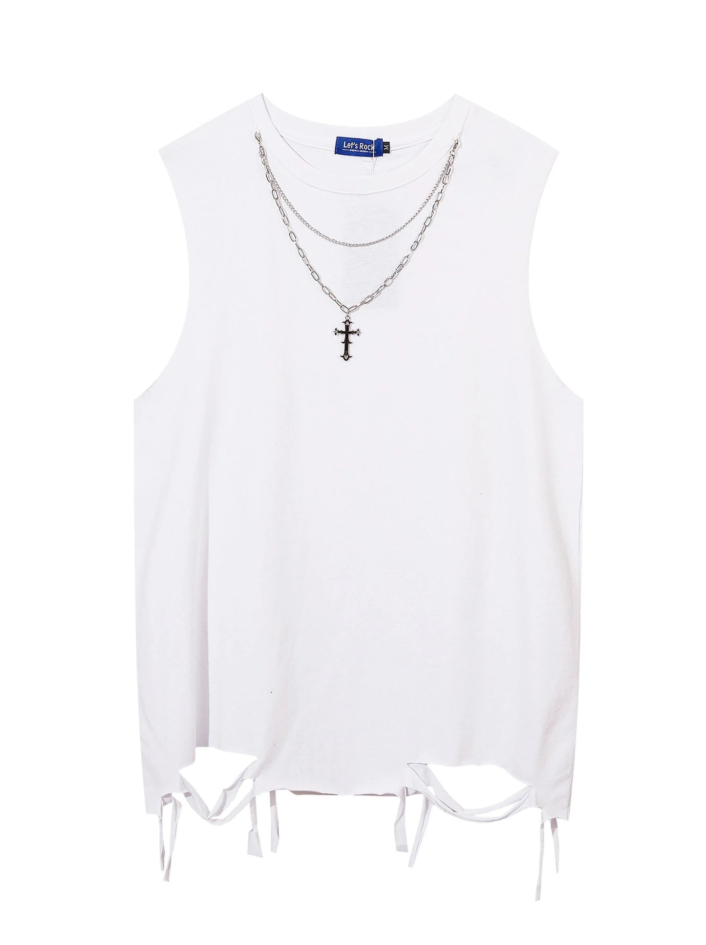 Black Top Cross + Street Chain American T-Shirt Tank Loose