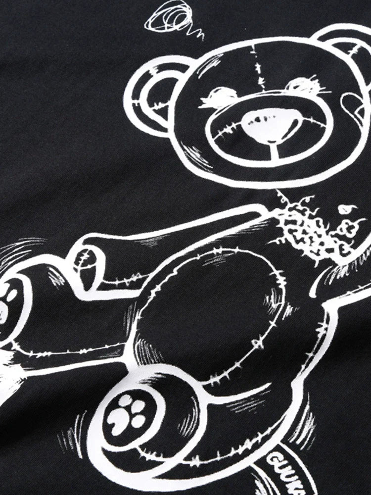 Illustration Mode Design Cotton Bear Pure T-Shirt
