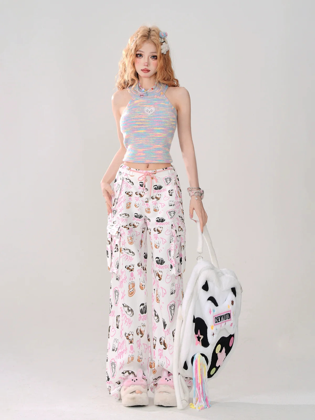 Short Knit Halter Neck Crop Camisole Top