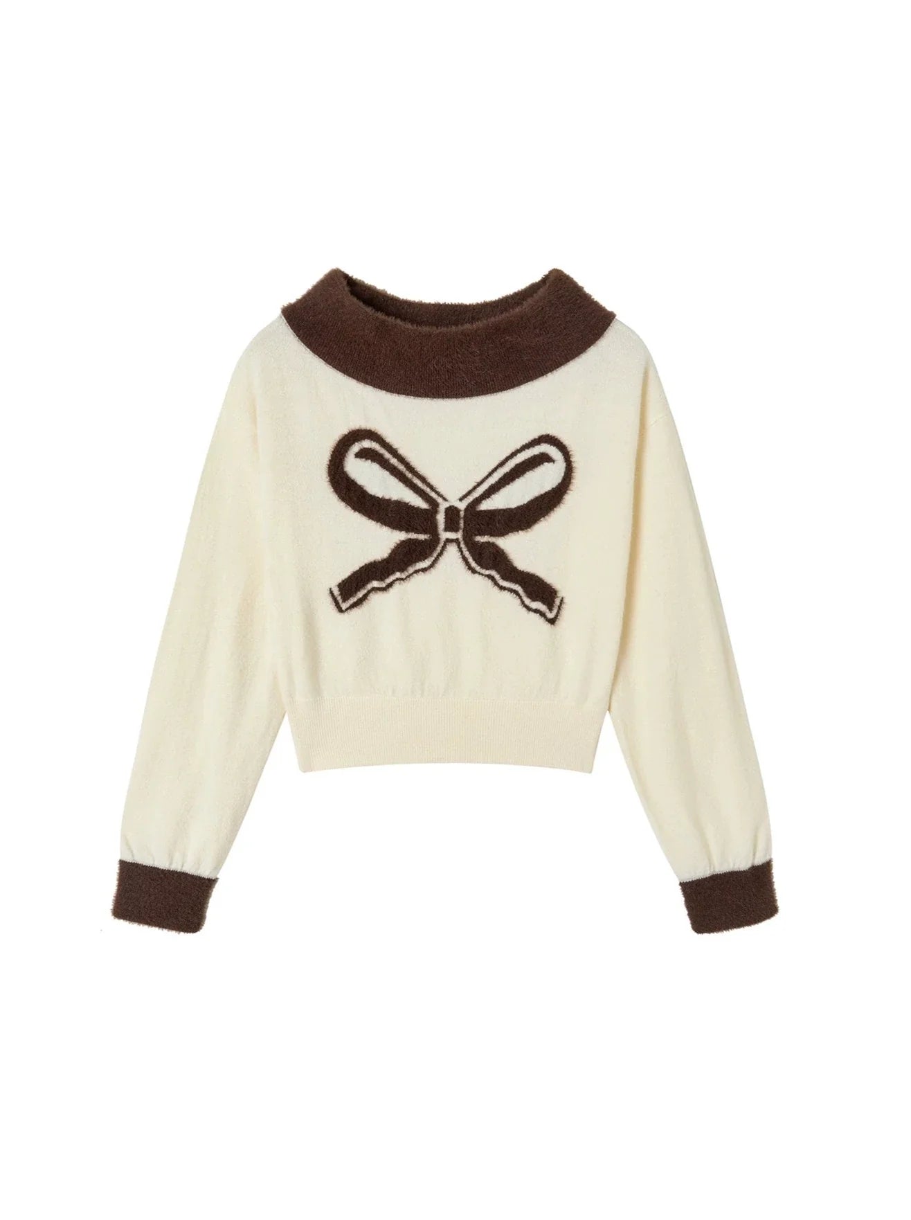 One-shoulder Ribbon Knit Sweater