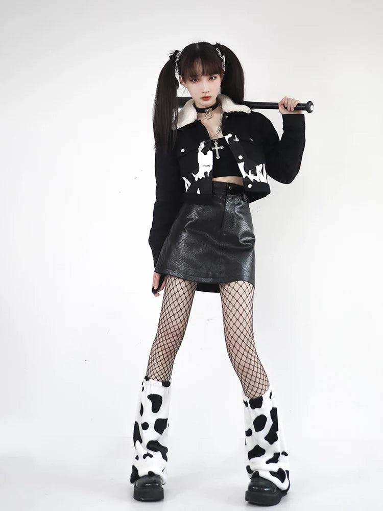 Veste courte en jean style cow-boy