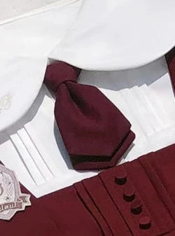Badge Red Dress Emblem Suspender Tie Burgundy
