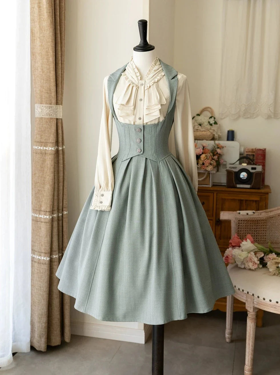 Retro + Brest Skirt Classical Elegant Shirt Lolita Frilled Elegant