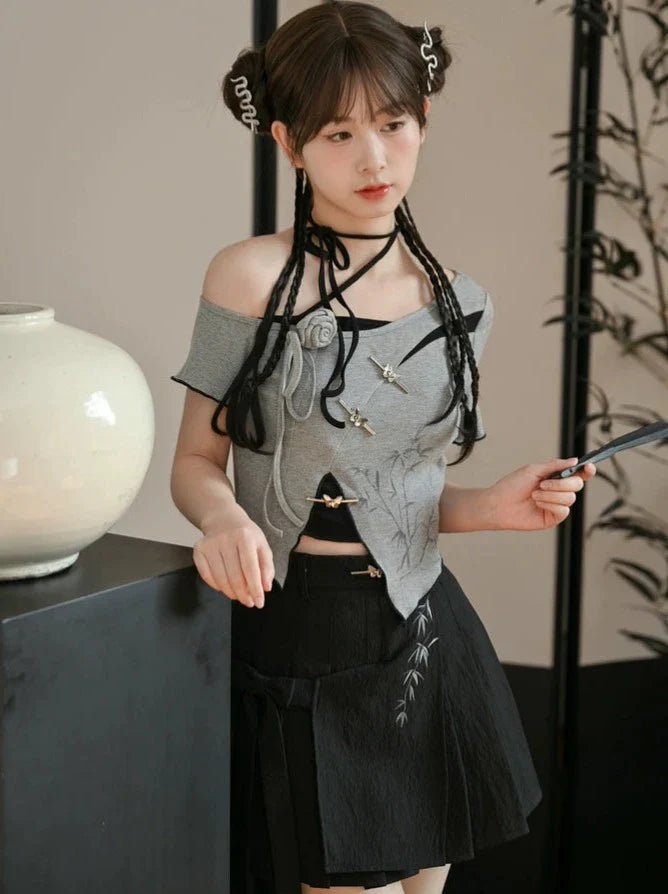 チャイナプリーツスカート