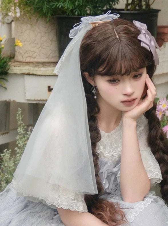 スカート + ヘッドバンド シフォンドレス インナー パープル + スイート