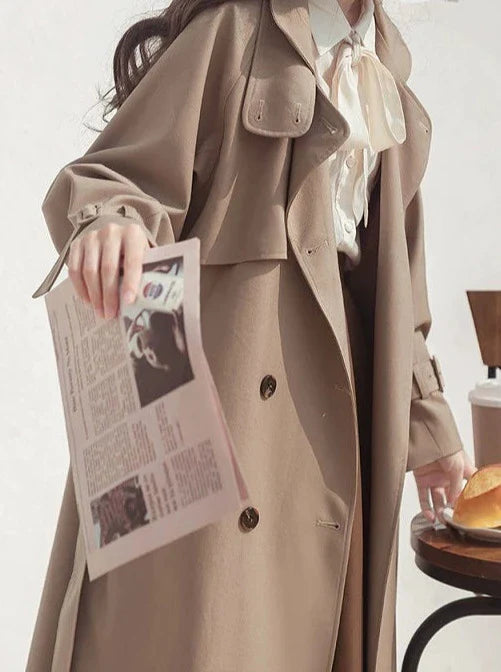 Trench-coat style rétro kaki britannique élégant