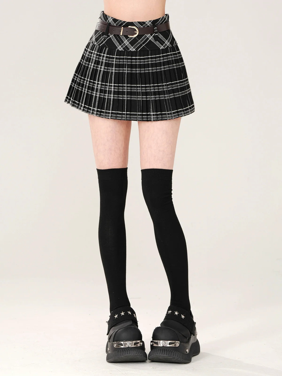 クールベルトスカートチェックカレッジ
