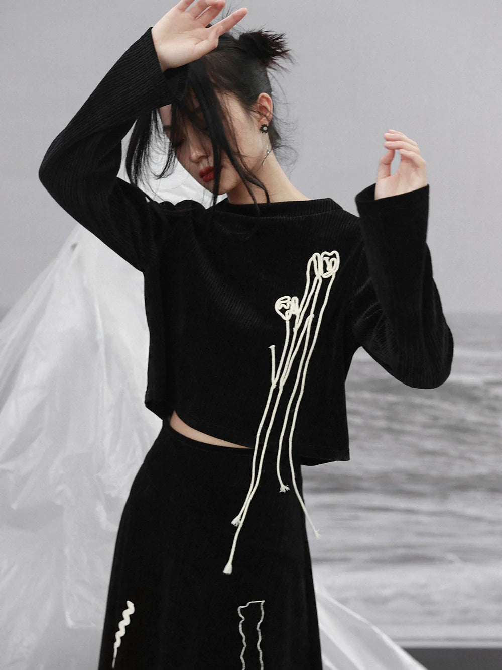 Tulipe courte Mote Dark Rib Top